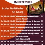 Gottesdienstplan Dezember 2025