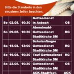 Gottesdienstplan August 2026